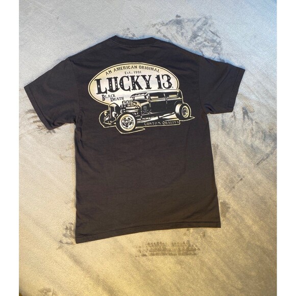 Lucky 13 American Original Men’s T-shirt, Hot Rod, Medium, 100% Cotton USA - Picture 2 of 6